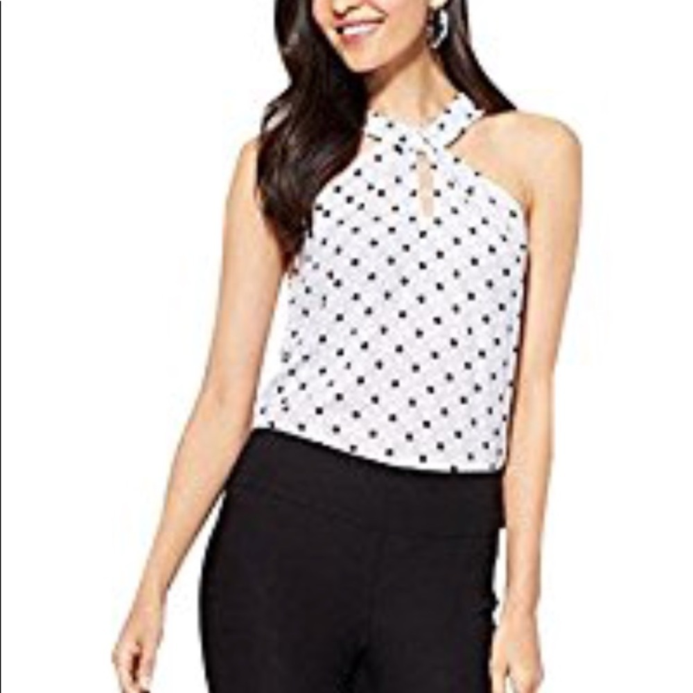 New York and Company‎ Pink Polka Dot Blouse NWT